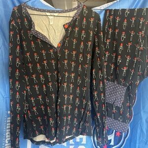 Matilda Jane L Black Skeleton Print Pajama Set